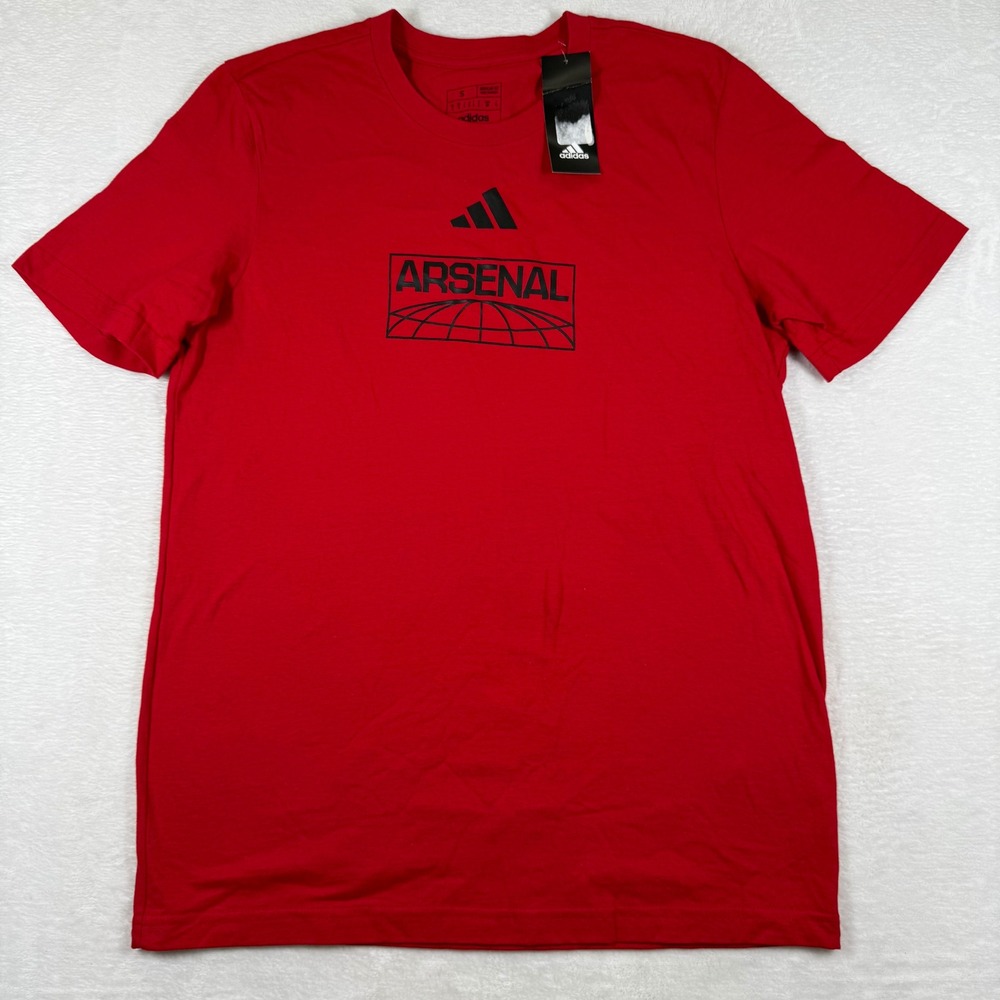 Adidas Arsenal FC Mens Small Scarlet Red Graphic T-Shirt JY3827 FW22 NEW